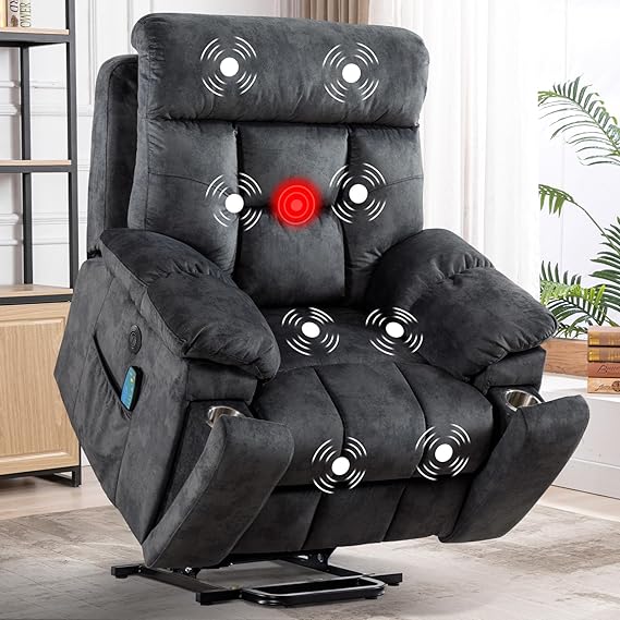 Large Power Lift Recliner Chair with Massage and Heat