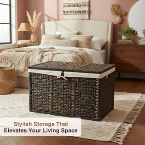 Wicker Storage Trunk with Lid