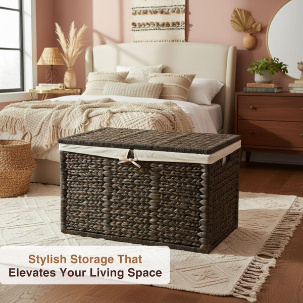 Wicker Storage Trunk with Lid