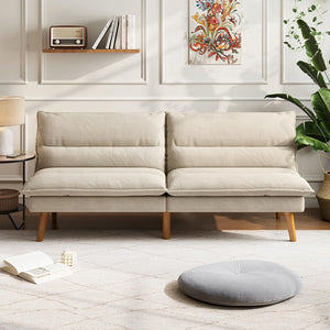 Convertible Corduroy Futon Sofa Bed with Adjustable Backrest