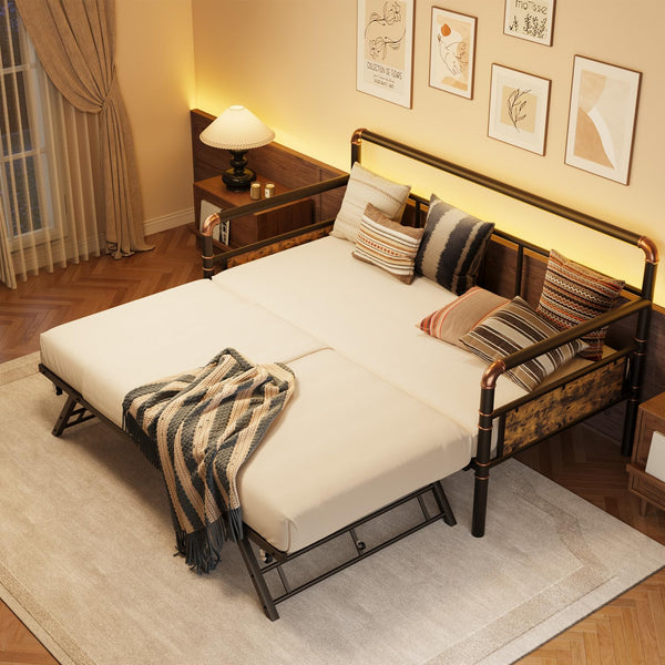 Twin Metal Daybed with Pop-Up Trundle