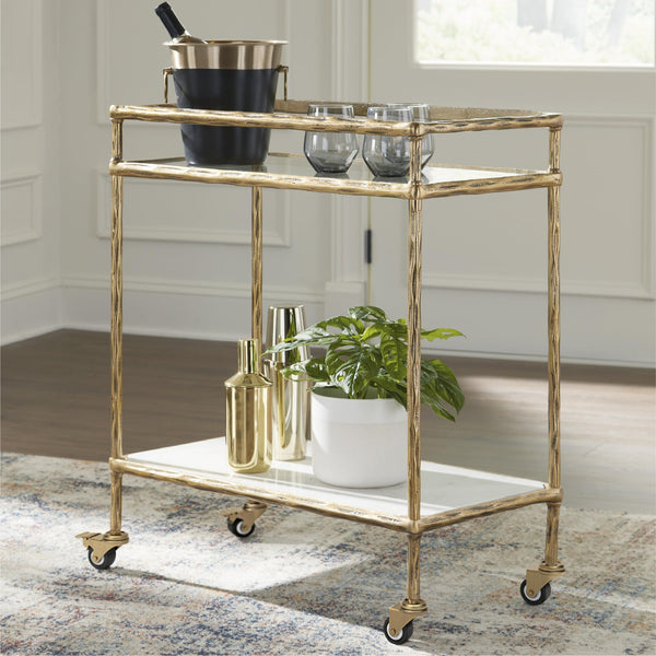2-Tier Bar Cart with Rolling Casters