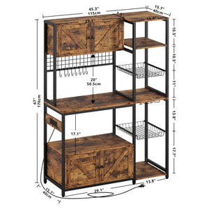 Baker's Rack with Storage Cabinets & Power Outlet