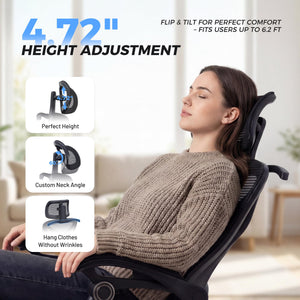 Ergonomic Office Chair with Footrest & Reclining Mesh Back
