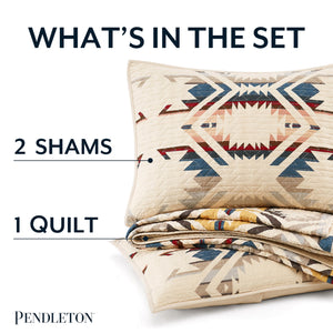 White Sands Cotton Quilt Bedding Set with Shams