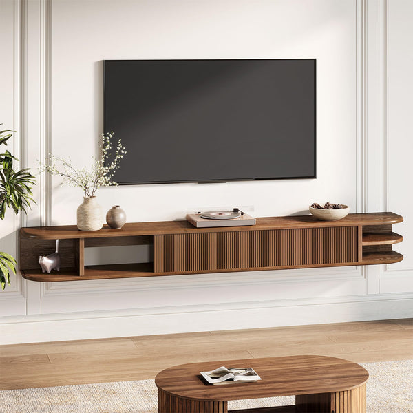 71" Floating TV Stand with Fluted Doors
