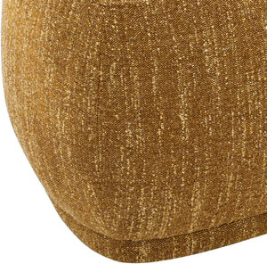 Rounded Triangle Cocktail Ottoman – Mustard Yellow Tweed