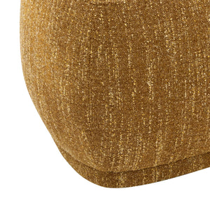 Rounded Triangle Cocktail Ottoman – Mustard Yellow Tweed