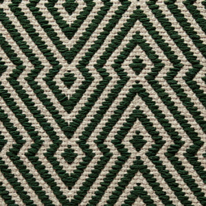 Green & Beige Geometric Handwoven Cotton Pouf Ottoman