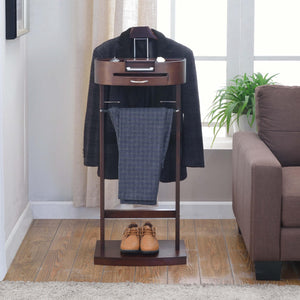 Men's Valet Stand with Drawer, Hanger, Tray & Shoe Rack