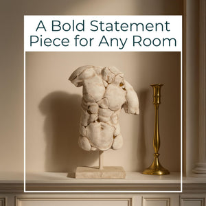 25" Resin Male Torso Sculpture | Modern Decorative Figurine