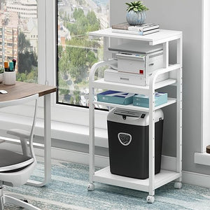 4-Tier Adjustable Printer Stand with Wheels