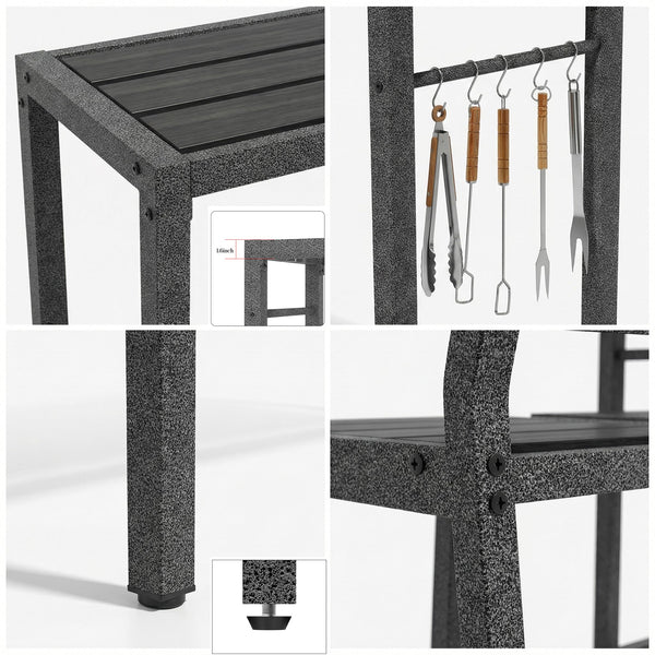 3-Piece Metal High Top Outdoor Bar Set with 2 Cushioned Bar Stools
