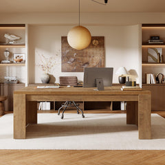 70.86-Inch Large Executive Computer Desk with Double Pedestal Legs