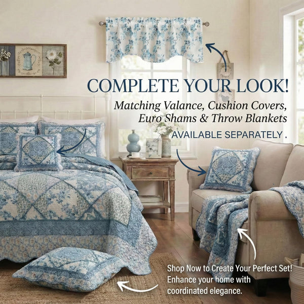 Cotton Patchwork Floral Paisley Lightweight Quilt Set