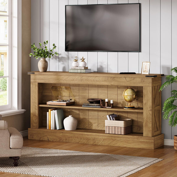 63-Inch Farmhouse Console Table with Shelves