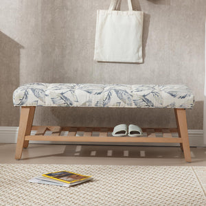 Upholstered Storage Bench with Shoe Shelf