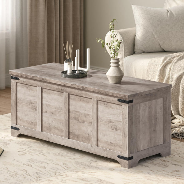 Storage Chest with Safety Hinges — Toy Box & Entryway Shoe Bench