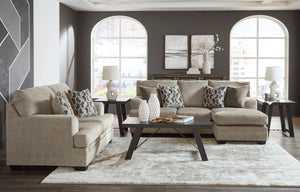 Contemporary Polyester Loveseat with Accent Pillows