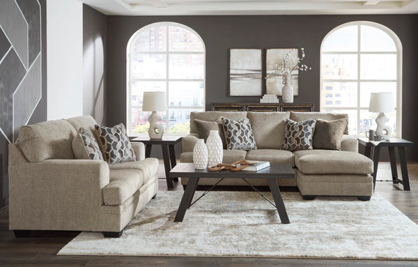 Contemporary Polyester Loveseat with Accent Pillows