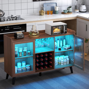 Wine Bar Cabinet with LED Light