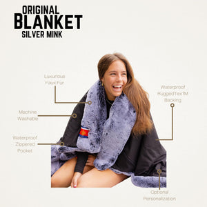 Reversible Faux Fur Waterproof Throw Blanket