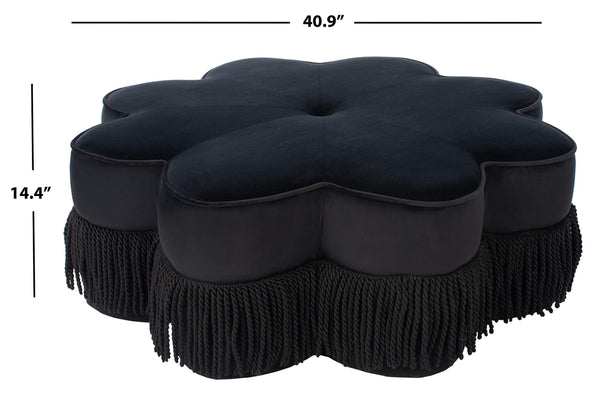Flower Shape Velvet Ottoman