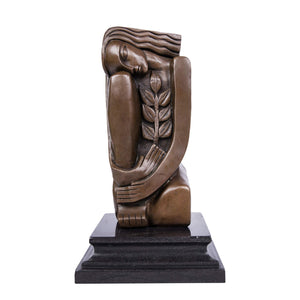 Abstract Bronze Female Sculpture