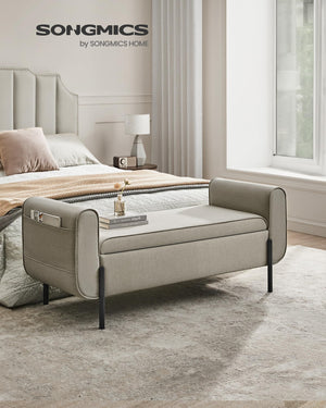Storage Bench with Armrests and Ottoman Storage