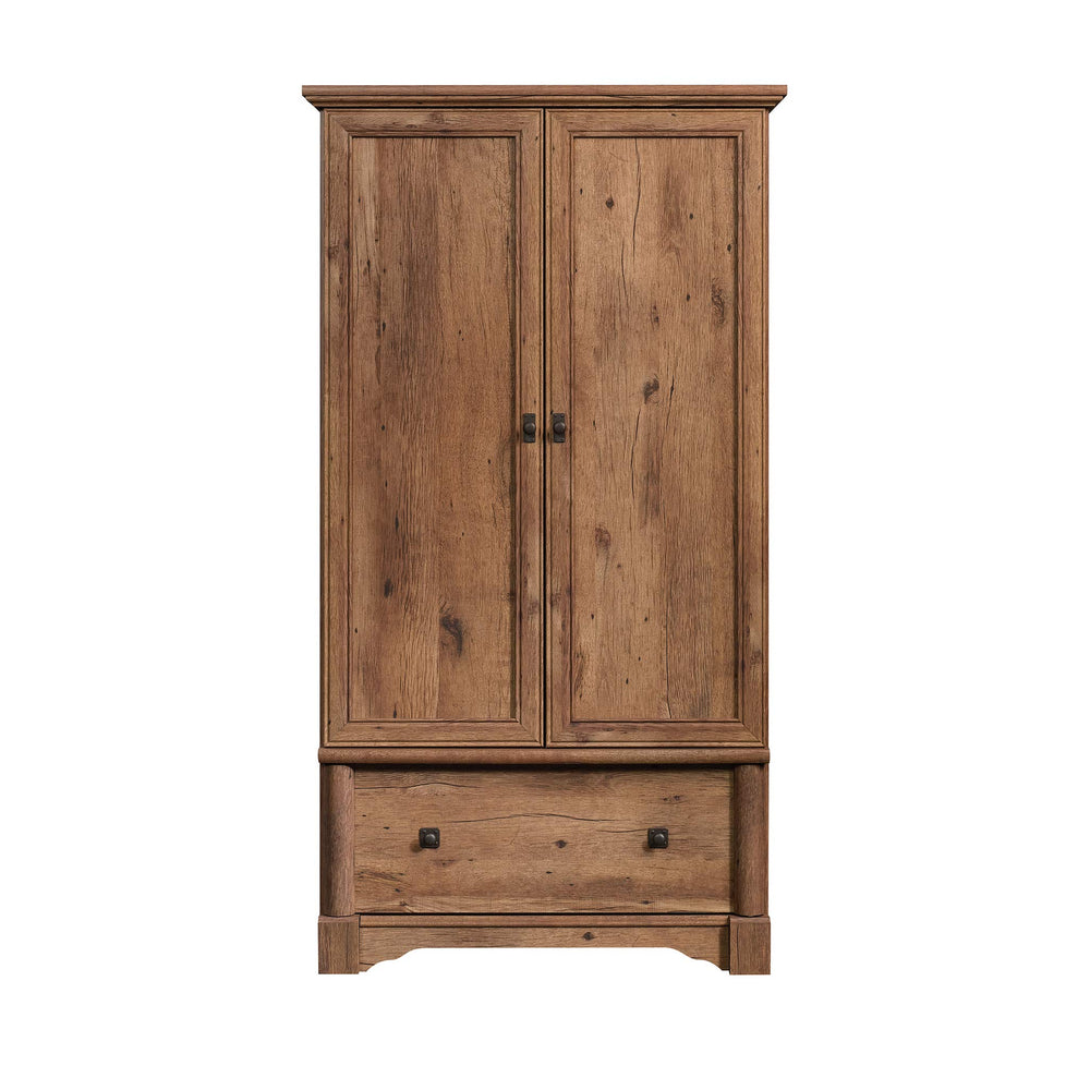 Armoire Wardrobe Closet with Garment Rod & Storage Drawer