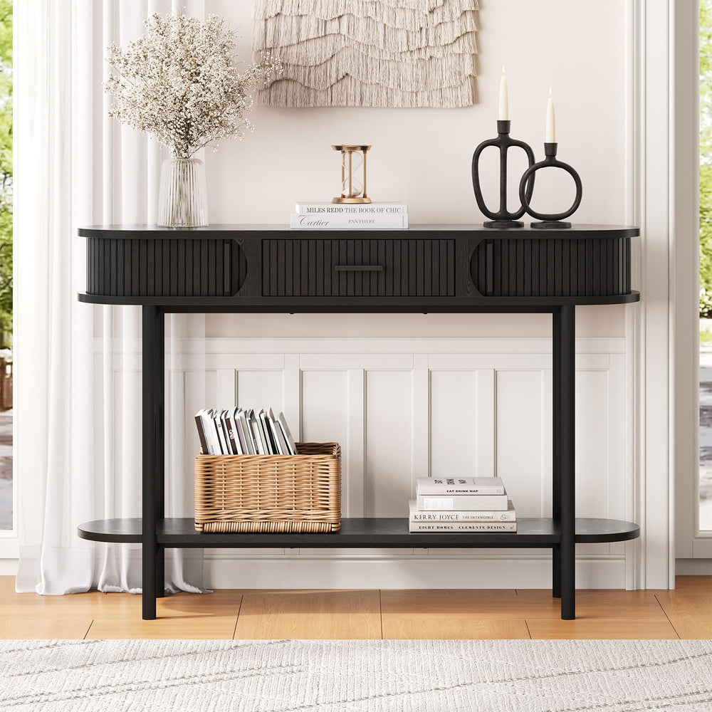 47-Inch Fluted Console Table with Drawers