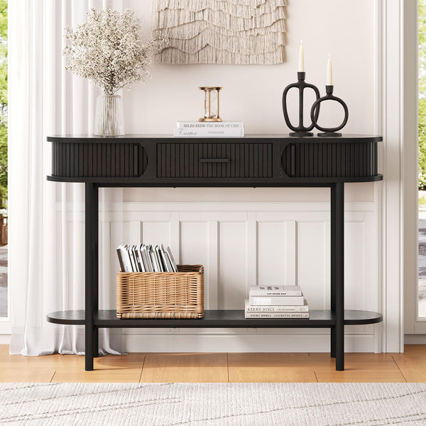 47-Inch Fluted Console Table with Drawers