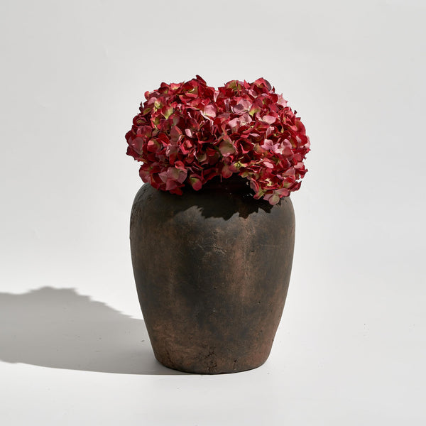 Brown Ceramic Oval Vase – Farmhouse & Zen Décor