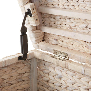 Water Hyacinth Storage Trunk with Curved Lid & Safety Hinge