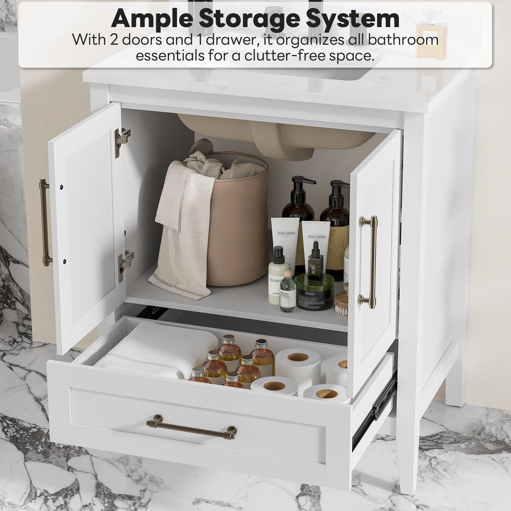 30-Inch Freestanding Bathroom Vanity with Undermount Sink
