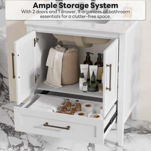 30-Inch Freestanding Bathroom Vanity with Undermount Sink