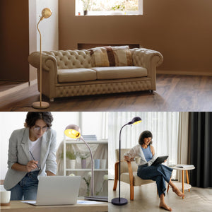 Adjustable Gooseneck Floor Lamp with Rotatable Shade