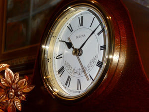Annette II Chiming Mantel Clock – Mahogany Finish