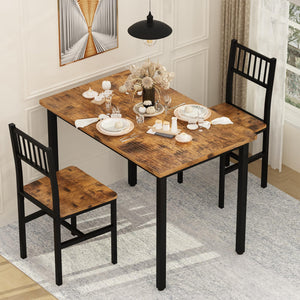 3-Piece Dining Table Set for 2 – Small Kitchen Table with 2 Stools