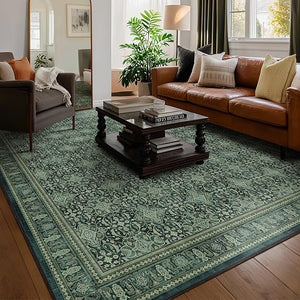 9x12 Moroccan Boho Area Rug – Washable, Non-Slip, Low Pile