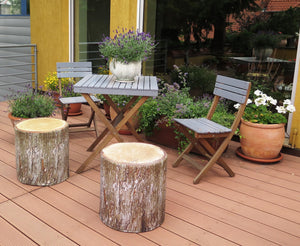 Outdoor Ottoman Pouf - Waterproof Round Footstool with Removable Cover
