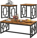 Round Coffee Table and End Table Set of 3 with Storage