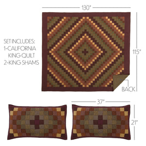King Quilt Set – Farmhouse Country Patchwork, 3-Piece