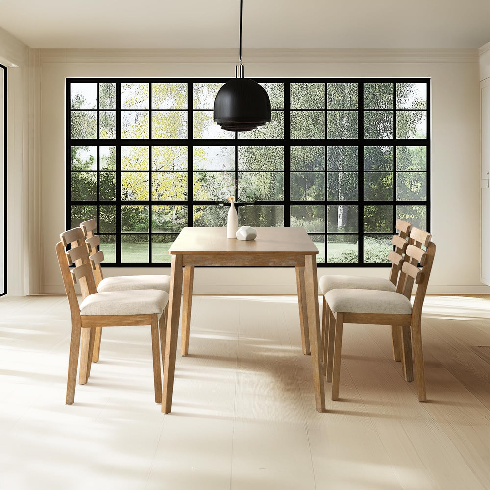 Farmhouse Dining Table Set with Chairs and Bench