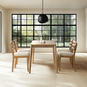 Farmhouse Dining Table Set with Chairs and Bench