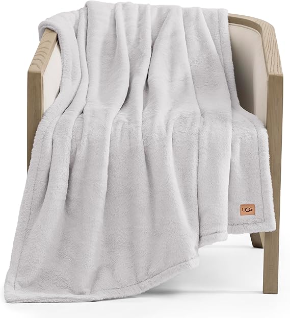 Faux Fur Throw Blanket 50x70 – Plush Cozy Hypoallergenic Throw