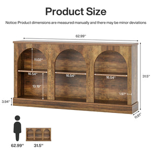 Narrow Entryway Console Table with 3-Tier Storage Shelf