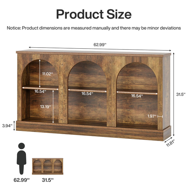 Narrow Entryway Console Table with 3-Tier Storage Shelf