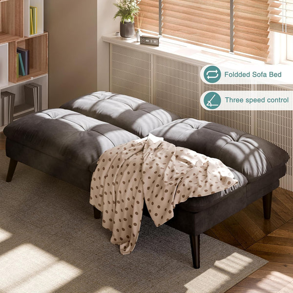 Convertible Futon Sofa Bed with Adjustable Backrest