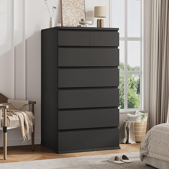 7-Drawer Tall Dresser with Jewelry Storage